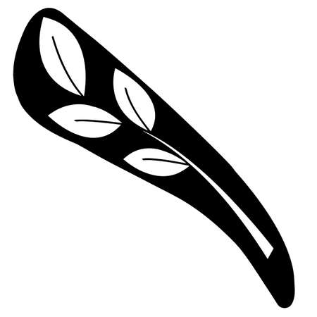 A fragment of vector graphics for creating patterns. Close-up of a contour drawing on a white background.のイラスト素材