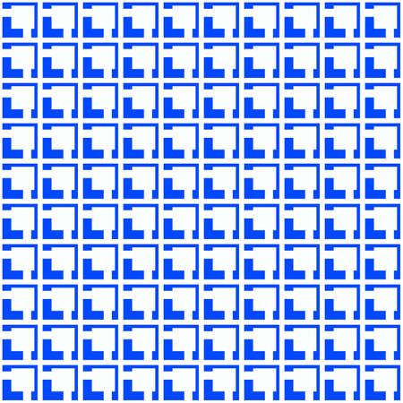 A creative composition with the image of blue geometric shapes on a white background. Seamless...