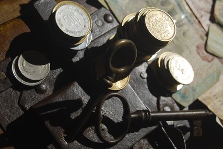 THE KEY OF WEALTH. A CONCEPTUAL IMAGE.の写真素材