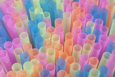Geometry and color. a collection of straws.