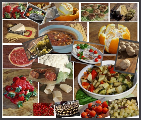 Italian ffod. Photographic collage of some italian foods.の写真素材