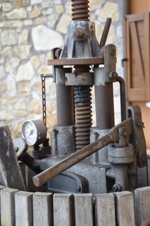 equipment of the past  an old crusherの写真素材