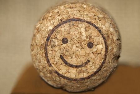 a pleasant champagne cork with a nice drawingの写真素材