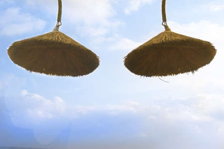 shapes and pattern  two chandeliers in rodsの写真素材