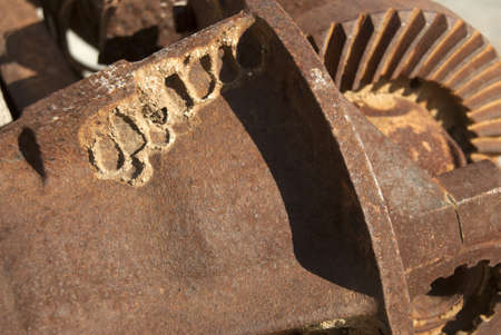 old rusty gear of a industrial engine