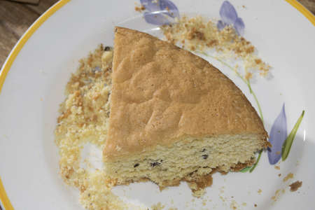 Homemade slice of ciambellone, a  natural and genuine dessert