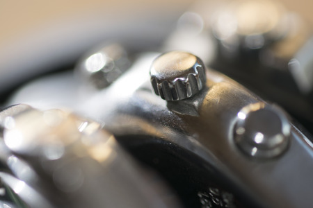 closeup of a roller of winding of a watchの写真素材