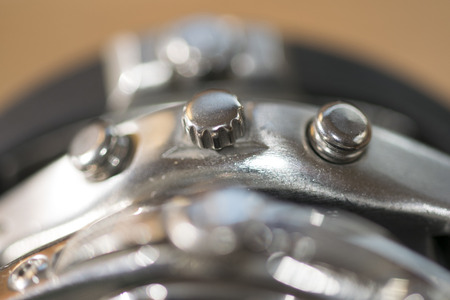 closeup of a roller of winding of a watch