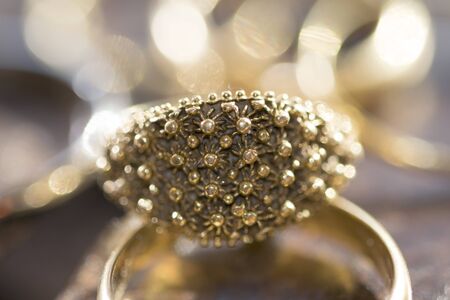 the fede sarda a wedding ring in filigree made in sardiniaの写真素材