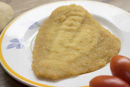 Fry of fish with a breaded and fried sole filletの写真素材