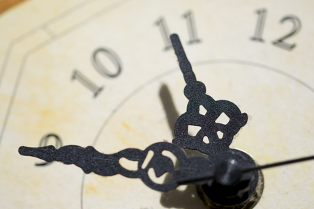 concept of time with the detail of the hands of an old clockの写真素材