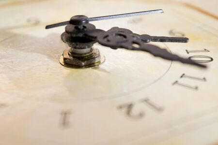 concept of time with the dial of an old clock