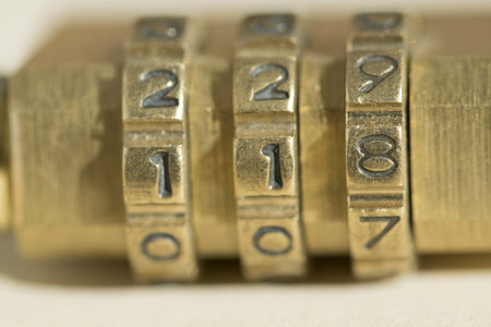 combination key of a security padlock of brass