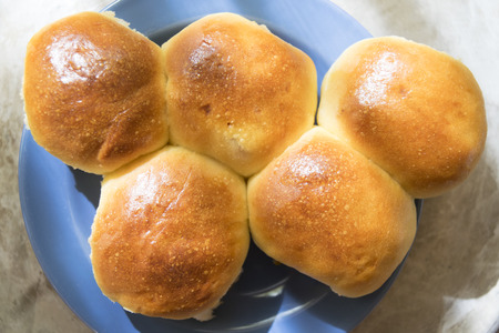 french bread rolls at breakfast
