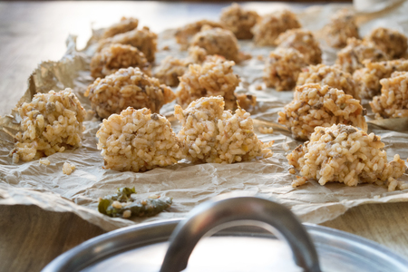 raw sicilian arancini ready to be fried