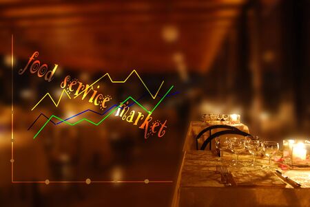 economic and financial trend of the food service marketの写真素材