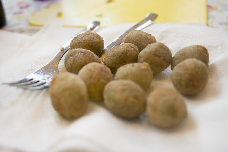 ascolana olives or fried stuffed olives at ascolana style