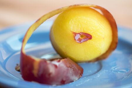 fresh and organic plum while is peeledの写真素材