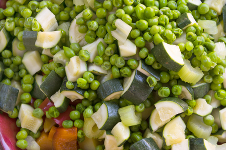 close up of vegetable minestrone or ratatouilleの写真素材