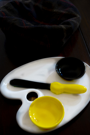 colored objects with shadows and lightsの写真素材