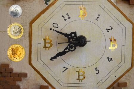 concept of bitcoin cryptocurrency and new economyの写真素材