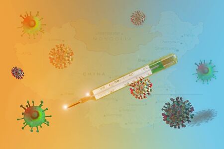 concept of epidemic by coronavirus flu