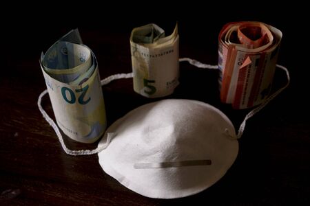 market and costs of masks during the crisis of coronavirusの写真素材