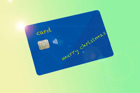 credit card with the inscription merry christmasの写真素材