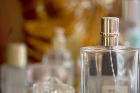 old already used and empty perfume bottlesの写真素材