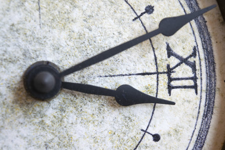 concept of time with the hands of an ancient wall clock