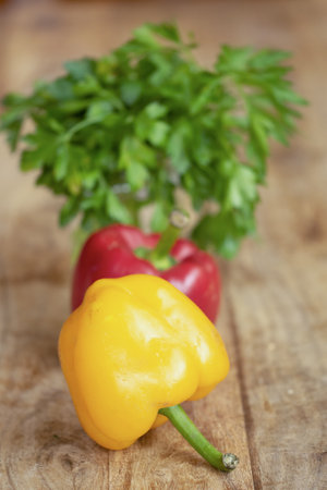 colored and ripe peppersの写真素材