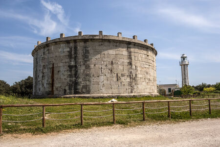 Mausoleum of Lucius Munatius Plancus on top of Mount Orlando in Gaetaのeditorial素材