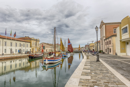 CESENATICO, ITALY - September 15, 2013: old fishing boats at the Maritime Museum. the Maritime Museum attracts thousands of tourists every month. September 15, 2013 Cesenatico Italyのeditorial素材