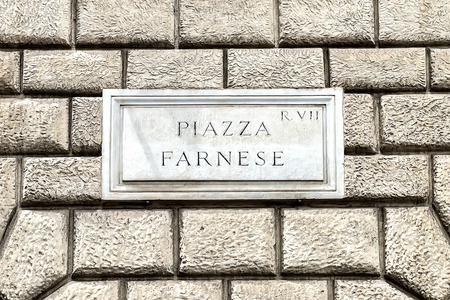 Marble teaches That Indicates Farnese Squareの写真素材