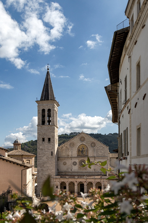 The Cathedral of Santa Maria Assunta is the main place of Catholic worship in the city of Spoleto, the mother church of the Archdiocese of Spoleto-Norcia.の写真素材