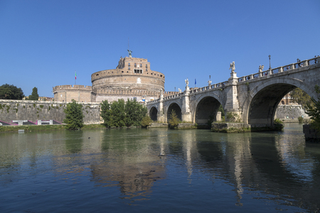 Castel Sant'Angelo, also called Hadrian's Mausoleum, is a monument of Rome, located on the right bank of the Tiber just a short distance from the Vatican.のeditorial素材