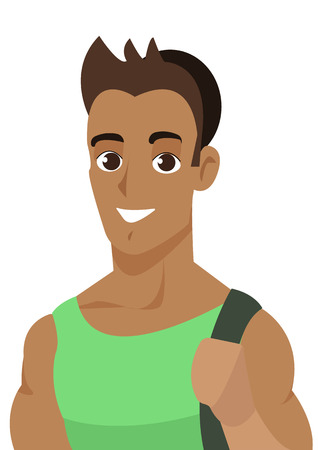 Cheerful indian boy student isolated on the white background. International students day poster.の写真素材