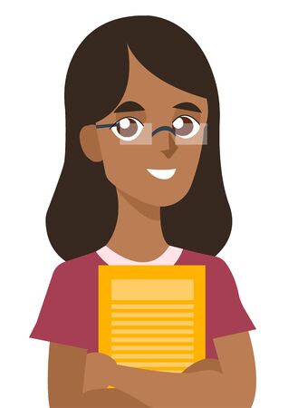 Indian girl studentのイラスト素材