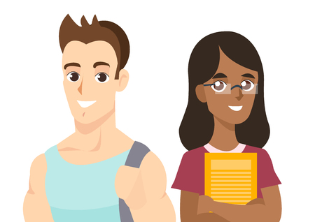 Cartoon people in flat styleのイラスト素材