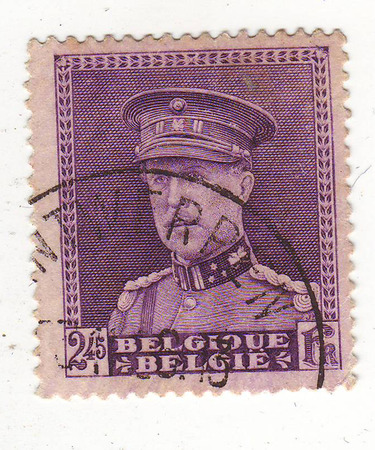 Belgian postage stamp purpleのeditorial素材