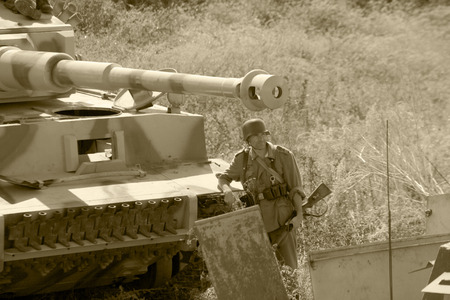 reconstruction of the breakthrough of the Mius front of the farm Baranovka, German soldiers...