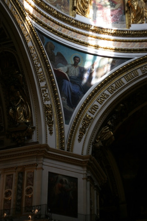 St. Petersburg, view of the interior of St. Isaac's Cathedral after restorationのeditorial素材