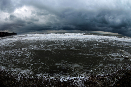 winter storm on Black seaの写真素材