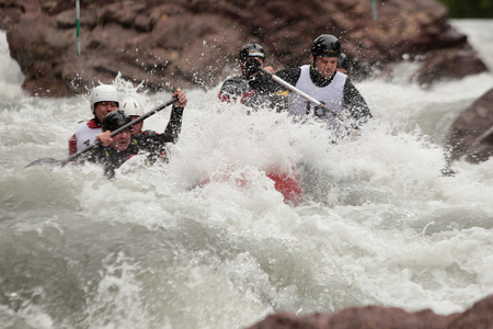 competition on the river Belayaのeditorial素材