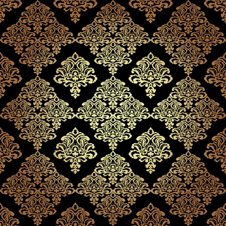 Damask vintage floral seamless pattern background, vector illustration.のイラスト素材