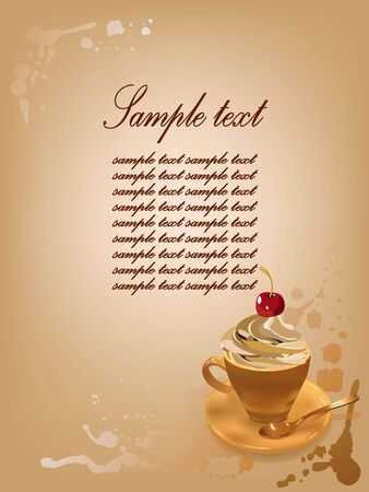 Coffee cup on background with spots のイラスト素材