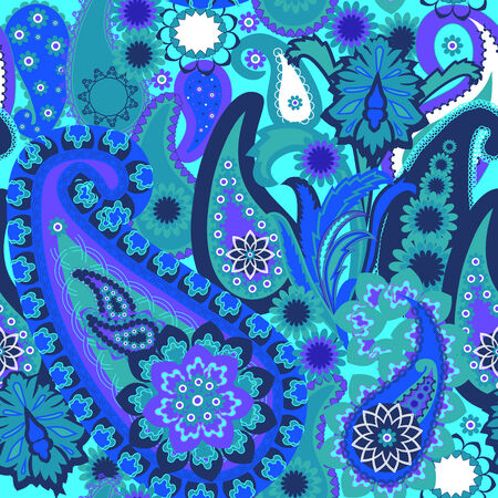 Seamless pattern . Paisley colorful background.のイラスト素材