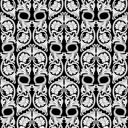 Damask seamless with baroque ornaments.  Royal wallpaper.のイラスト素材