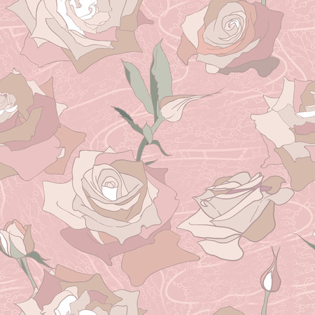 Floral seamless pattern  Background with roses  のイラスト素材