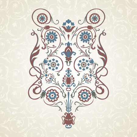 Floral border on seamless background.のイラスト素材